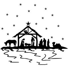 Timbro Manuale in Legno Presepe