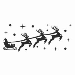 Timbro Manuale in Legno Slitta tra le Stelle